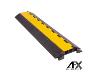 Afx Light Cable Ramp 2W - Rampa de protecção de cabos profissional, Com separação entre os canais, Cobertura em amarelo para melhorar a visibilidade no chão, Suporta uma carga de 10 toneladas, 93,5X25,5X5,5CM, Peso: 3.80 kg...
