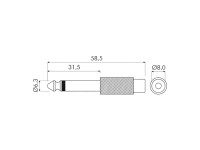 Alpha Elettronica  Adaptador de ficha mono jack - RCA 70-325