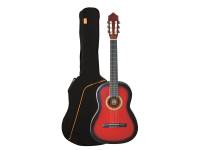 Ashton SPCG44 TRB (Transparent Red Burst) - Guitarra Clássica SPCG44 TRB (Transparent Red Burst) com saco, Corpo: Classical, Tampo: Spruce, Fundo/Ilhargas: Basswood, Escala: Maple, Braço: Maple, 
