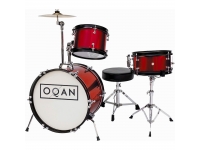 Bateria acústica OQAN INFANTIL RED QPA-3  - Tipo de madeira Poplar, 3 peças, 1 prato, Bombo 16×11″, Timbalão 8×6″, Tarola 10×5″, 