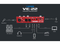 <b>BOSS VE-22 VOCAL PERFORMER Processador Voz Profissional entradas e saidas microfone XLR BEST-SELLER</b>