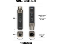 <b>BOSS WL-30XLR Sistema sem fios Wireless XLR para microfones dinâmicos voz pilhas transmissor recetor BEST-SELLER</b>