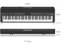 <b>PACK STAGE PIANO Roland FP-90X BK com SACO TRANSPORTE ROLAND CB-B88V2</b>