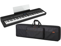 <b>PACK STAGE PIANO Roland FP-90X BK + SACO TRANSPORTE</b> - Roland FP-90X BK Piano Profissional Preto Bluetooth e USB, Teclado Ação Martelo + Polifonia Ilimitada + 362 Sons + 34 Músicas, Sistema Som 60W + 3D Ambience + MySTAGE + Piano Designer, Teclado Prem...