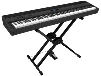 <b>PACK STAGE PIANO Roland FP-90X + SUPORTE + ESTANTE + PEDAL SUSTAIN</b> - Roland FP-90X BK Piano Profissional Preto Bluetooth e USB, Teclado Ação Martelo + Polifonia Ilimitada + 362 Sons + 34 Músicas, Sistema Som 60W + 3D Ambience + MySTAGE + Piano Designer, Teclado Prem...