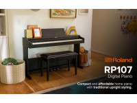 <b>Roland RP-107 Piano Eletrónico preto USB Bluetooth 88 teclas app Roland Piano BEST-SELLER</b>