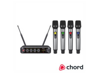 Central de Microfones UHF Sem Fios 4 Canais CHORD