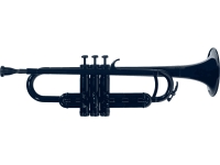 CoolWind CTR-200BK Trompete de Plástico - Afinação em Sib, Inclui saco e bocal, Campânula: 129mm, Tubagem: 11,60mm, Cor Preto, Peso: 0.5 Kg, 