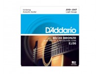 D´Addario Jogo 12 Cordas Guitarra Acústica D'ADDARIO EJ36 .010-.047 - 