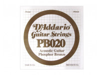 Daddario  PB020 Bronze 020 String - Single Phosphor Bronze Wound 020, 