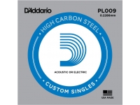 D´Addario PL009  - Bitola: 009, Aço liso, Qualidade de som estendida e durabilidade, 