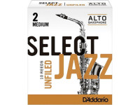 Daddario  Woodwinds Select Jazz Unfiled Alto 2M - Selecione a série de jazz, Força: 2M (médio), As palhetas de Jazz selecionadas são cortadas com uma espessura em branco e lombada, Formato de ponta tradicional, Oferece ótima projeção e um som vibr...