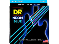 DR Strings NBB-45 Neon Blue 4 Cordas 45-105 Baixo Elétrico  - Revestimento: K3 Neon Azul, que se destaca debaixo da luz UV, Longa durabilidade devido à camada K3, Gauge: 045, 065, 085, 105, Feito nos USA, 