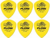 Dunlop Tortex Flow Amarelo (pack 6)  - Pack de 6 medida 0.73, As palhetas de fluxo ortex combinam o snap brilhante das palhetas Tortex com a geometria das palhetas de fluxo, Apresenta um ângulo amplo para focar seu ataque e uma ponta af...