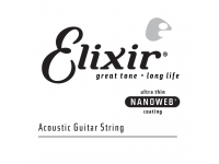 Elixir .022 Western Guitar  - Corda Única, Para guitarra de corda de aço, Ferida de bronze, Revestimento Nanoweb, O revestimento patenteado Nanoweb nas cordas elixir evita a deposição de sujeira e suor nos enrolamentos das cord...