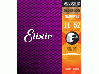 Elixir Nanoweb Custom Light Phosphor  - Conjunto de Cordas para Guitarra Acústica, Cordas de bronze de fósforo Nanoweb, Calibres 011-052 (011 015 022w 032w 042w 052w), 