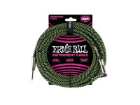 Ernie Ball  Cabo De Instrumento Trançado Jack-jack Sa 2,54 M Preto / Verde