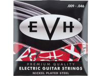 EVH  Premium Strings 9 - 46 - Tipo de guitarra: Elétrico, Calibres: 0,009, 0,011, 0,016, 0,026, 0,036, 0,046, Material do núcleo: Aço, Enrolamento: Niquelar redondo chapeado, 