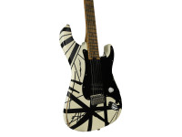 EVH  Striped Series 78 Eruption Maple Fingerboard White with Black Stripes Relic