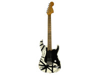 EVH  Striped Series 78 Eruption Maple Fingerboard White with Black Stripes Relic