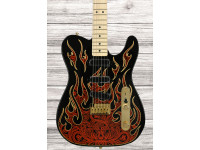  Guitarra elétrica/Guitarras formato T Fender American James Burton Limited Edition Maple Fingerboard Red Paisley Flames