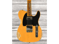 Fender Custom Shop LTD 53 HS Tele Heavy Relic Aged Butterscotch Blonde - Fender Custom Shop de Edição Limitada, Corpo: 2-piece Ash, Braço: Flame AA Quarter Sawn, Perfil do braço: Large C, Construção: Bolt-On, Escala: Flame AA Quarter Sawn, 