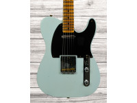 Fender  Custom Shop Time Machine Collection 54 Tele Journeyman Relic Faded Sonic Blue - Made in USA, Corpo: Ash Off Center two-piece, Braço: Riff Sawn Maple, Perfil do braço: 63 Strat Syle C, Construção: Bolt-On, Escala: Maple, 