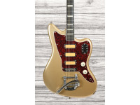 Fender  Gold Foil Jazzmaster Ebony Fingerboard Shoreline Gold B-Stock - Corpo: Mogno, Braço: Maple, Construção: Bolt-On, Escala: Ebony, Inlays: White pearloid block, Comprimento da Escala: 648 mm (25.5), 