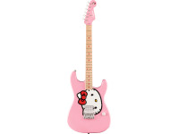 Fender  Limited Edition Hello Kitty Stratocaster with Gig Bag Maple Fingerboard Pink - Proteção do braço, corpo e cabeça com grafismos da Hello Kitty, Captador humbucking concebido pela Fender com controlo de volume, Mecanismos de afinação de estilo vintage, Acabamento brilhante, Sac...