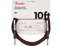 Fender  Limited Edition Original Series Cable Oxblood 3M - Cor clássica da Fender, Revestimento do fio com 8 mm de diâmetro exterior, 23 AWG, Proteção espiral de 90% OFC, Conectores niquelados, Com garantia vitalícia, 