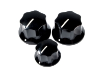 Fender Potiknob Set Jazz Bass  - Conjunto de botões para modelos de baixo Jazz, Adequado para a maioria dos baixos de jazz (EUA e México) desde 1964, 2 controladores grandes e 1 controlador pequeno, Para potenciômetros de eixo div...