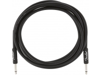 Fender Professional Cable Black Jack 3m  - Comprimento: 3 m, Tampa de PVC de 8 mm para evitar ruídos adicionais, Blindagem: 95% de cobre, Cor: preto, 