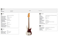 Fender Squier CV 60s P-Bass LRL OWT