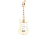 Fender Squier Mini Stratocaster Maple Fingerboard LTD Olympic White - Comprimento da escala: 22.75”, Material da escala: Ácer, Forma do corpo: Estilo S, Número de cordas: 6 cordas, Raio da escala: 9.5”, Material do braço: Ácer, 