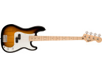 Fender Squier Sonic Precision Bass Maple Fingerboard White Pickguard 2-Color Sunburst - Corpo fino e leve, Squier Split Single Coil Pickup, ponte rígida de 4 selas, cabeçote de engrenagem aberta, acessórios cromados, 