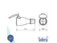 Ficha Schuko Fêmea 16A/250V IP54 Preta SOLERA