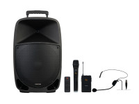 Fonestar MALIBU-315 - Coluna portátil., 2 microfones sem fios UHF, 1 de mão e 1 de cabeça (650 Mhz e 660 MHz)., Reprodutor Bluetooth/USB/microSD/FM/LINE e gravador do áudio do microfone., Recetor Bluetooth 5.0., Função ... Fonestar MALIBU-315 - Coluna portátil., 2 microfones sem fios UHF, 1 de mão e 1 de cabeça (650 Mhz e 660 MHz)., Reprodutor Bluetooth/USB/microSD/FM/LINE e gravador do áudio do microfone., Recetor Bluetooth 5.0., Função ...