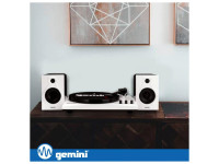 Gira-Discos 33/45/78RPM Preto/Branco C/ 2 Colunas GEMINI