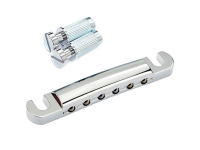 Gotoh GE101Z-C Stop Tailpiece  - Tailpiece para guitarra elétrica, Adequado para modelos com barras de estilo TOM, Material: zinco fundido, Espaçamento simples: 10,3 mm, Espaçamento total das cordas: 51,5 mm, Dimensões (L x P x A)...