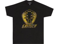 Gretsch  Headstock Pick T-Shirt Black Small - Esta camiseta gráfica apresenta um gráfico em forma de picareta com um cabeçote Gretsch®. Impresso em uma camisa de urze macia muito procurada, é perfeito para qualquer jogador ou fã de Gretsch®., ...