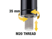 Hercules Stands Adjustable Sub Pole With M20 Hybrid Adaptor 2-Pack SS350BB