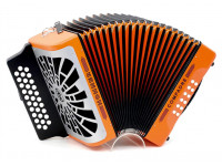 Hohner  Compadre 2ª voz GCF (sol-do-fa) Laranja B-Stock - Hohner Compadre 2ª voz GCF (sol-do-fa) Laranja, Design de grelha prateada, Número de botões: 31, Filas de botões: 3, Número de notas: 62, Classe: diatónica, 