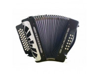 Hohner  EL REY DEL VALLENATO GCF PRETO GRELHA DE PRATA - Concertina com 31 botões em 3 fileiras, 3 Vozes no teclado, 12 Baixos com 6 vozes, Peso 4,6Kg, Estojo macio, Alças, 