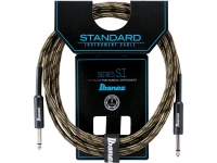 Ibanez SI 20-CGR Guitar Cable Jack 6.10m  - Comprimento: 6,10 m (20 pés), SI Series, Tomada de 6,3 mm Amphenol em ambos os lados, 0,50 mm², Projeto do condutor: cobre de 0,12 x 20, Cor: Camuflagem Cidade Preto / Verde, tecido, 