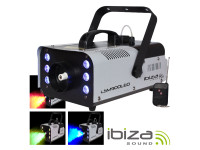 Ibiza 900W C/ 6 Leds 3W RGB Comando DMX LSM900LED  - Máquina de fumos c/ 900W potência e LEDs, 6 LEDs RGB c/ 3W de potência máxima, Capacidade reservatório: 1 Litro, Produção de fumo: 50m3 / mn, 5 canais DMX, Tempo de aquecimento: 5-7 minutos, 