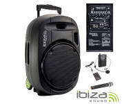 Ibiza PORT12VHF-BT Sistema Portátil a Bateria até 5h 700W