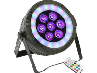 Ibiza  Projetor PAR C/ 7 Leds 6W RGBW 1 Anel LED DMX