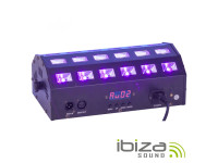 Ibiza  UV c/ 24 LEDS UV 3W e Suporte LED-STUV24 - Barra de LEDs UV c/ 24LEDs UV 3W, Estrutura metálica preta c/ vidro, Função estroboscópio Ângulo 65º, Tensão funcionamento: 110-240Vac, Potência: 100W, Peso: 2.10 kg, 