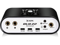 Icon  Duo22 Dyna - Entrada de microfone/instrumento de 24 bits e 192 kHz, interface de gravação USB de 2 saídas, DAC/ADC de estúdio de última geração oferece faixa dinâmica super alta: 127 dB, Suporta conexão Mac/PC ...