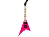 Jackson  JS Series Rhoads Minion JS1X Maple Fingerboard Neon Pink - Corpo em choupo, Braço em Maple com cabeçote inclinado para trás e junta de lenço, Escala de 12” de raio em Maple com incrustações pretas em Sharkfin, Escala de 22,5, Pickups Jackson® de alto rendi...